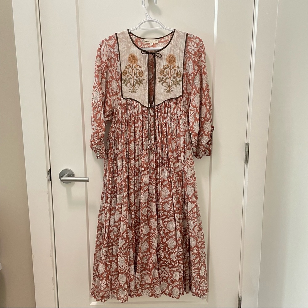 Daughters of India - Diya midi dress in Chestnut size small